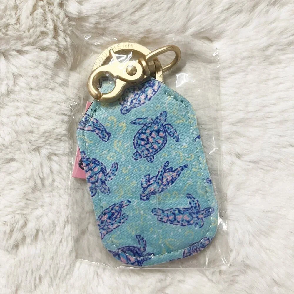 🔮‎ 5/$25 Simply Southern Blue Turtles Hand Sanitizer Holder Keychain / Bagchain